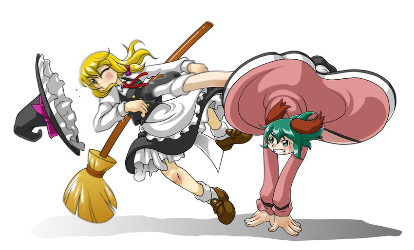 kirisame marisa and kasodani kyouko (touhou) drawn by h.dupp_(nama_aakiruu)
