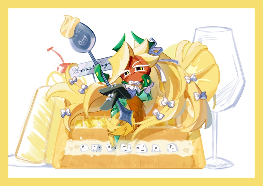 ananas dragon cookie (cookie run and 1 more) drawn by geruideyundongxie
