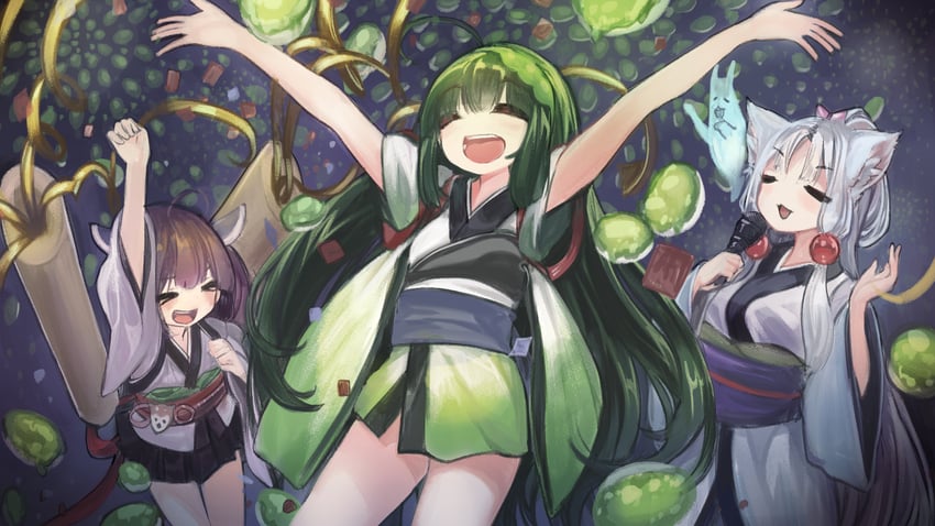touhoku kiritan, touhoku zunko, touhoku itako, and nhk (vocaloid and 1 more) drawn by microa