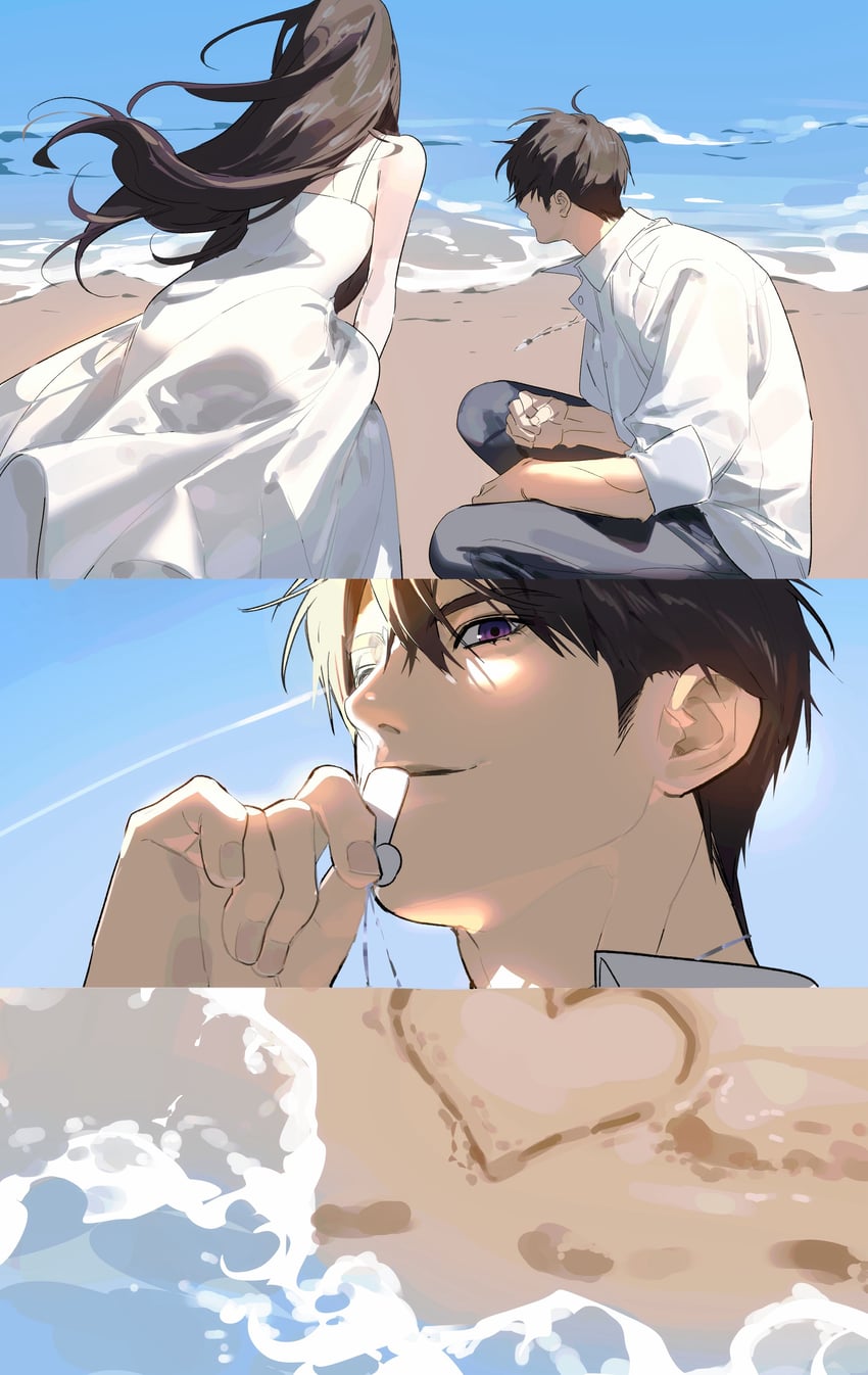 protagonist and caleb (love and deepspace) drawn by beyondthespace