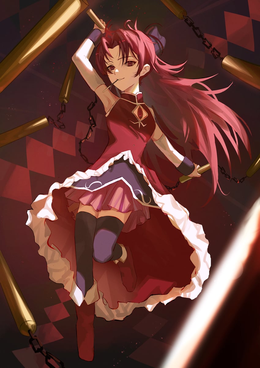 sakura kyoko (mahou shoujo madoka magica) drawn by aster_(teslavision)