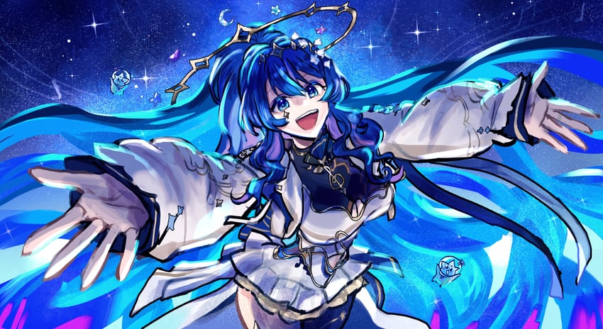 nana asteria (indie virtual youtuber and 1 more) drawn by minster_(dooke)