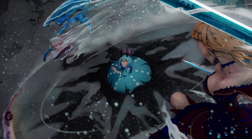 emilia, priscilla barielle, and madelyn (re:zero kara hajimeru isekai seikatsu) drawn by slimy_broccoli