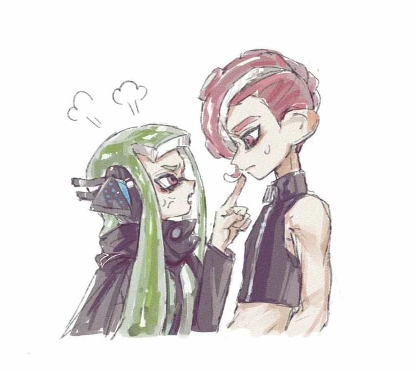inkling player character, inkling girl, octoling player character, agent 8, octoling boy, and 1 more (splatoon and 2 more) drawn by gucandiyi52092