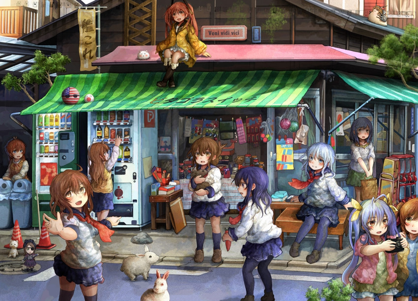 hibiki, inazuma, ikazuchi, akatsuki, mutsu, and 11 more (kantai collection and 6 more) drawn by loli_wa_shinri