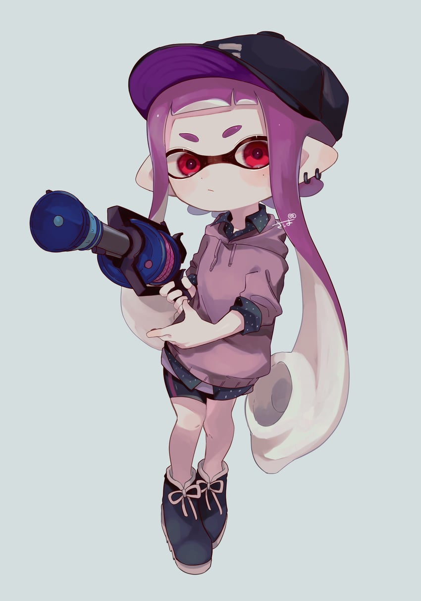 inkling player character and inkling girl (splatoon) drawn by sabata_saba