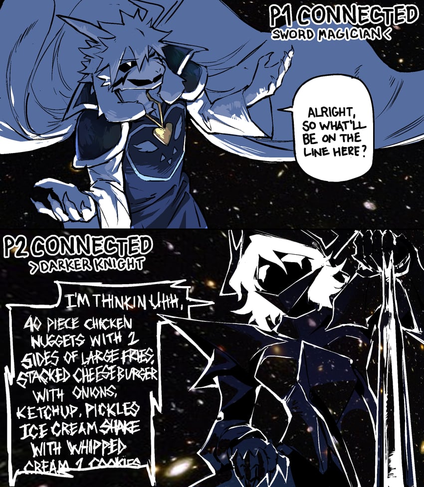 asriel dreemurr and december holiday (deltarune) drawn by heartbreak_juan