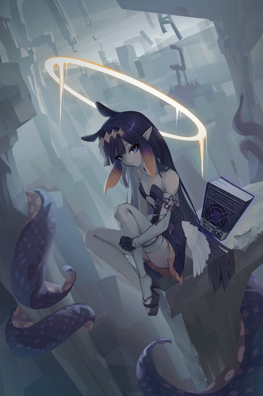 ninomae ina'nis and ao-chan (hololive and 1 more) drawn by lazyfox