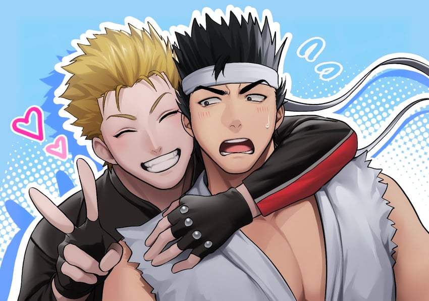 yuki akira and jacky bryant (virtua fighter) drawn by bitaro