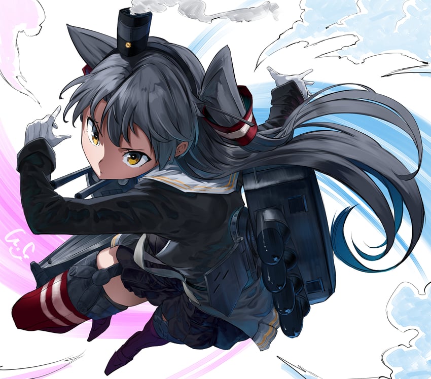 amatsukaze and amatsukaze kai ni (kantai collection) drawn by gegesan