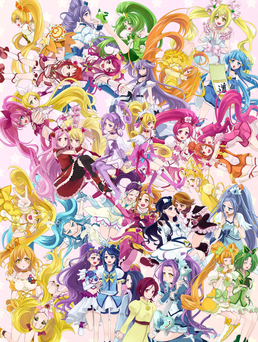 midorikawa nao, kise yayoi, hishikawa rikka, aoki reika, hino akane, and 65 more (precure and 11 more) drawn by sasamaru_chimaki