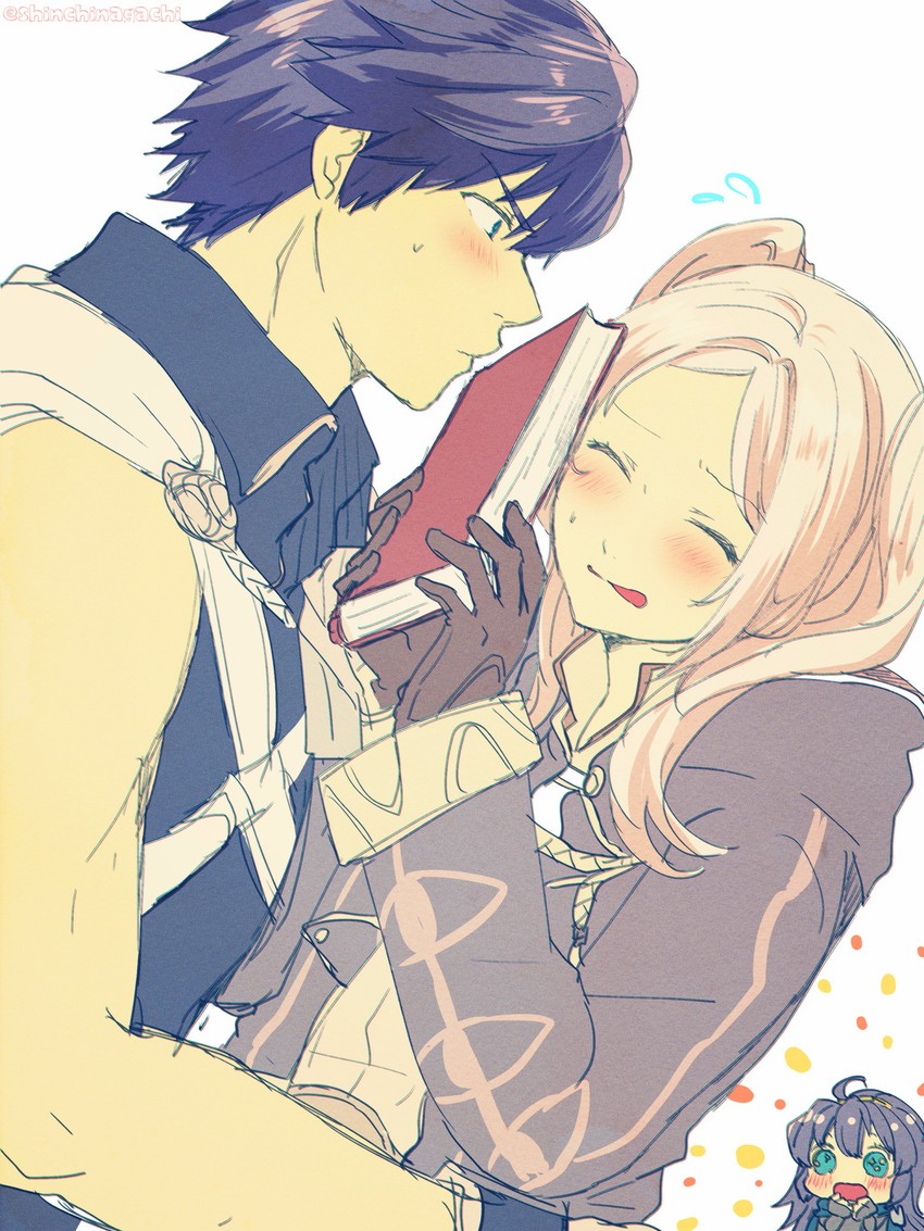 lucina, female robin, and chrom (fire emblem and 1 more) drawn by nishimura_(shinchinagachi)