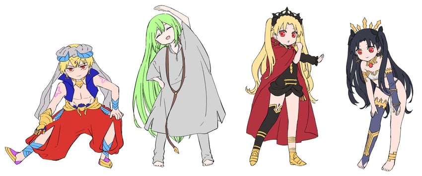 ereshkigal, ishtar, enkidu, and gilgamesh (fate and 1 more) drawn by himeko_(nico6v6pachi)