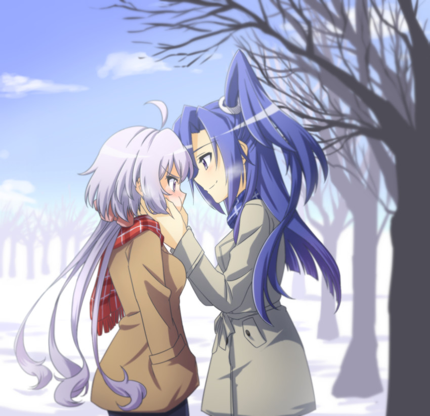yukine chris and kazanari tsubasa (senki zesshou symphogear) drawn by rate_rapiku