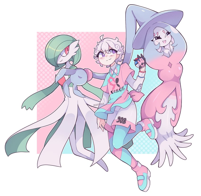 gardevoir, bede, and hatterene (pokemon and 1 more) drawn by miottex