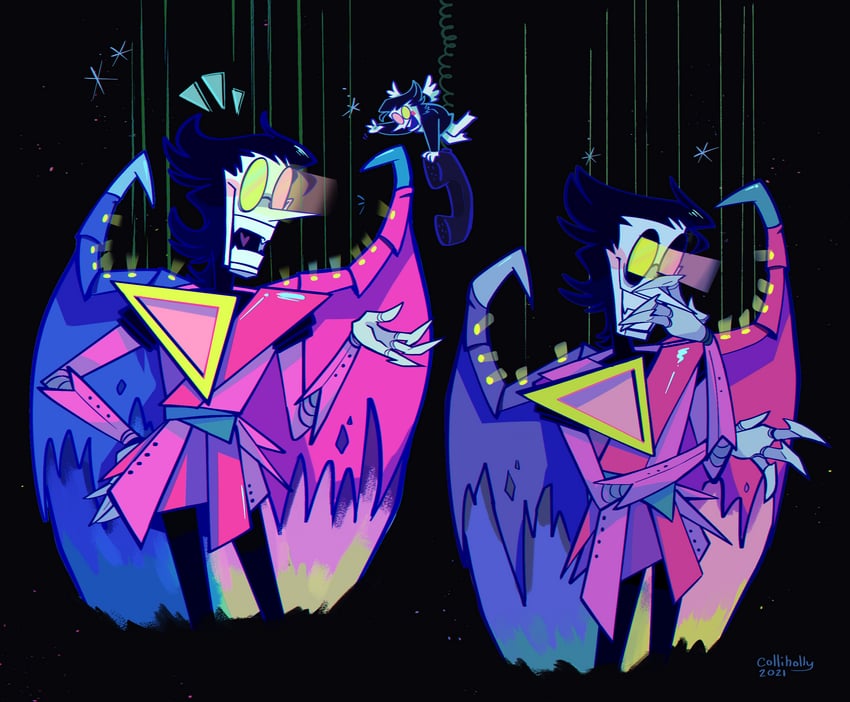 spamton g. spamton and spamton neo (deltarune) drawn by colliholly