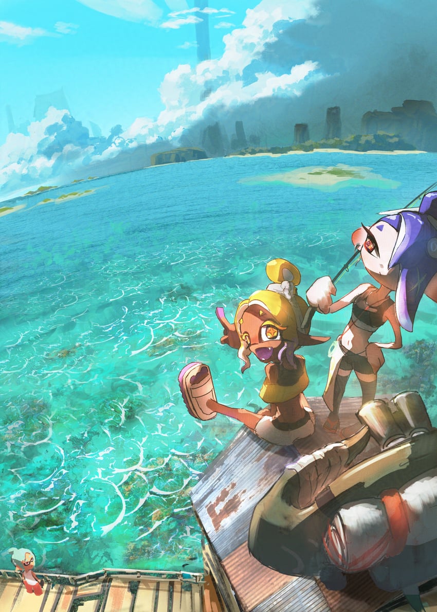 shiver, frye, big man, and mechanic (splatoon and 1 more) drawn by couldoh