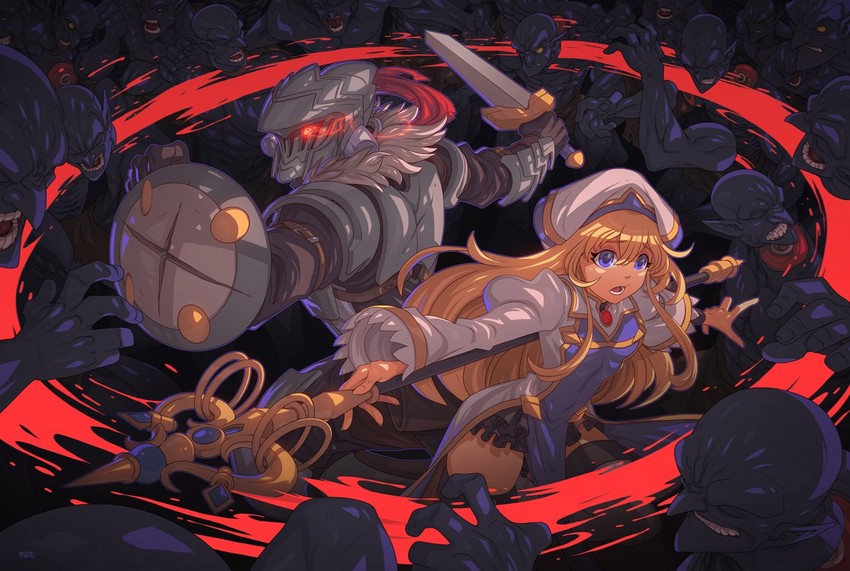 priestess and goblin slayer (goblin slayer!) drawn by edwin_huang