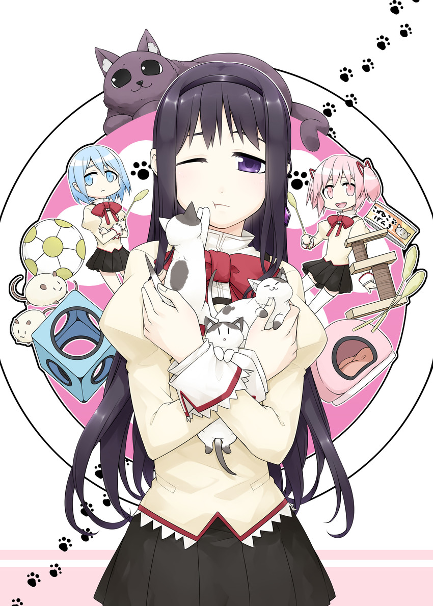 akemi homura, kaname madoka, miki sayaka, and amy (mahou shoujo madoka magica) drawn by sakuraba_yuuki