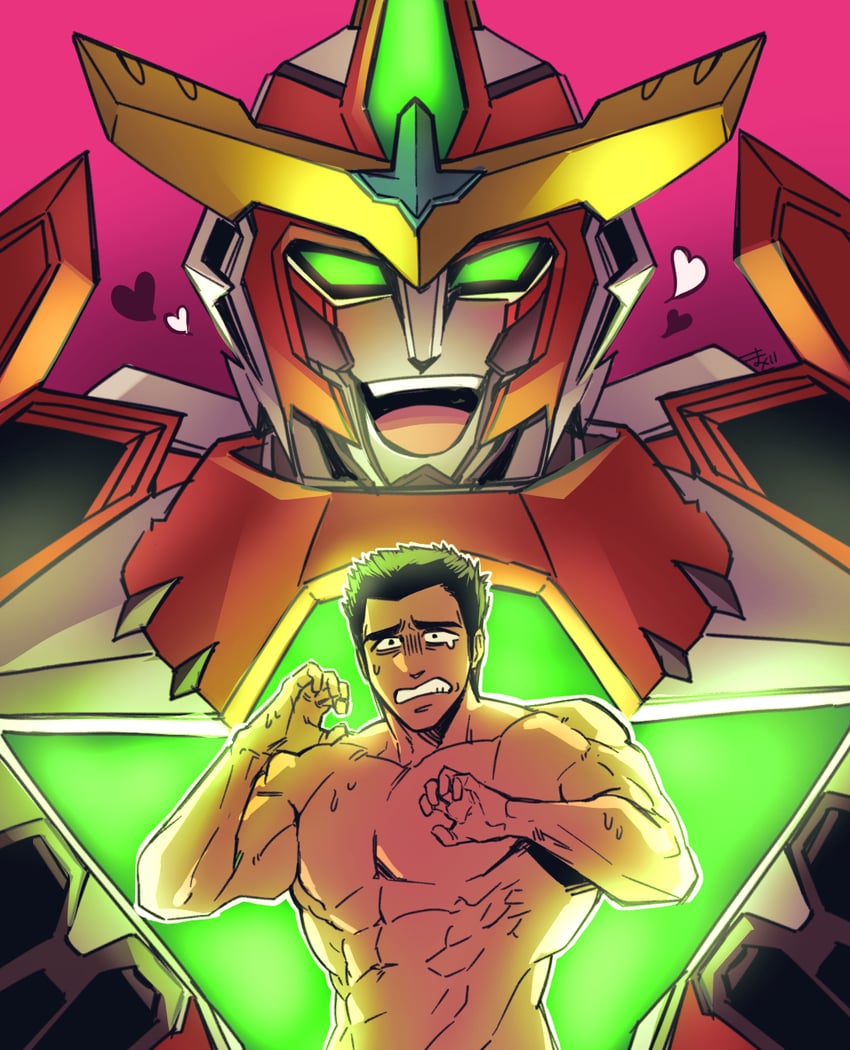 ao isami and bravern (yuuki bakuhatsu bang bravern) drawn by ktn_md4