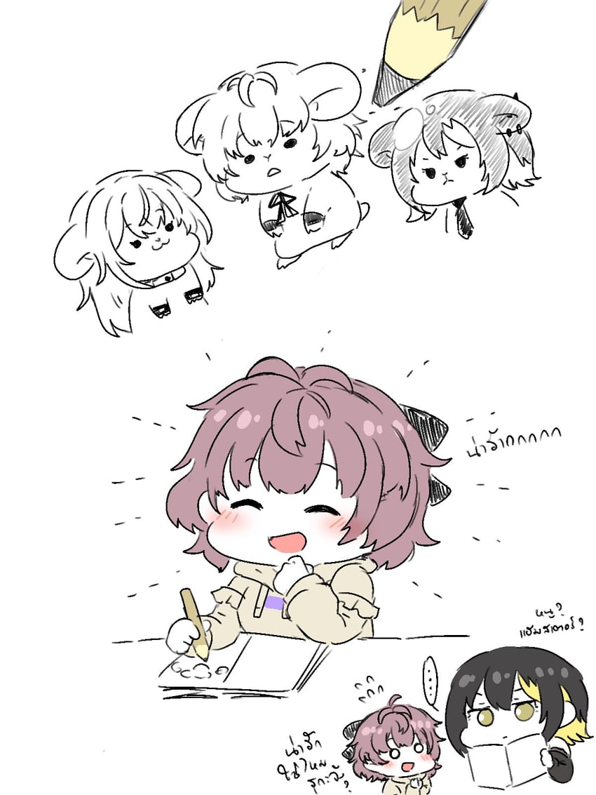 ikaruga luca, suzuki hana, and ikuta haruki (idolmaster and 1 more) drawn by artisansg_lily