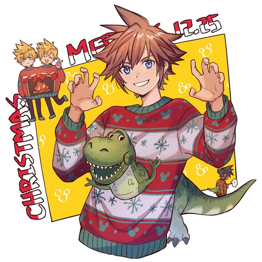 sora, roxas, ventus, vanitas, and rex (kingdom hearts and 2 more) drawn by yurichi_(artist)