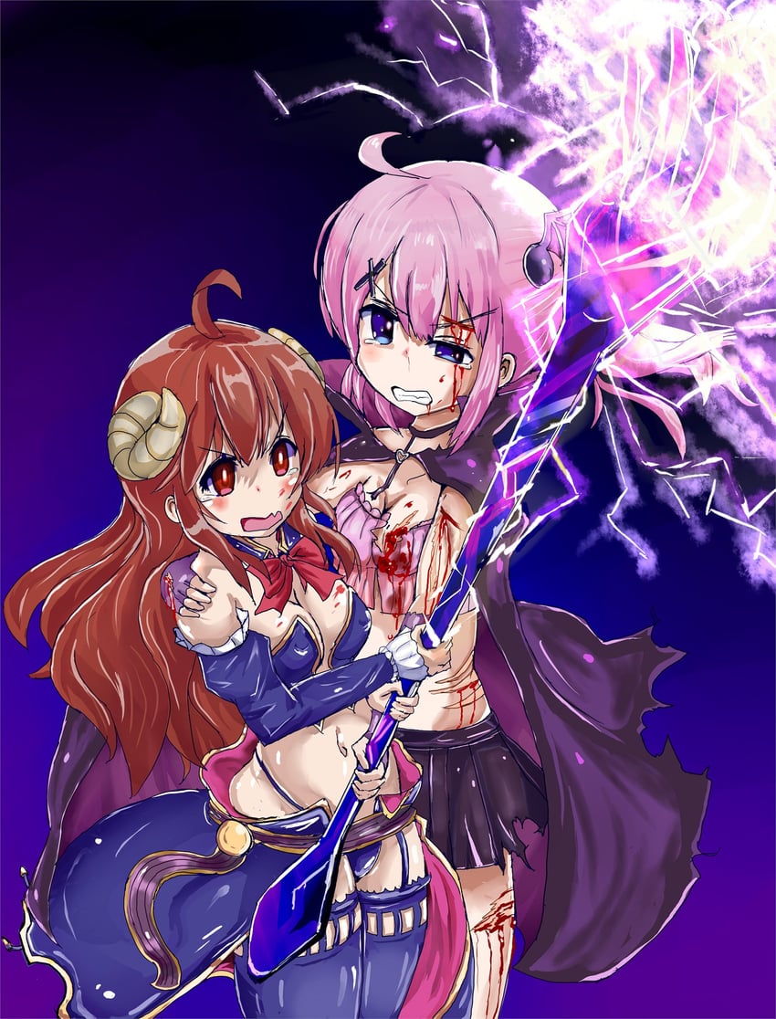 yoshida yuuko and chiyoda momo (machikado mazoku) drawn by harukogito