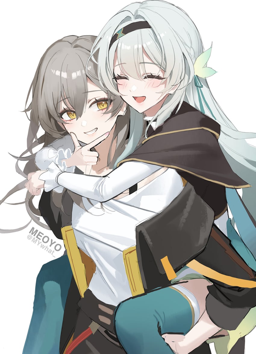 trailblazer, firefly, and stelle (honkai and 1 more) drawn by meoyo