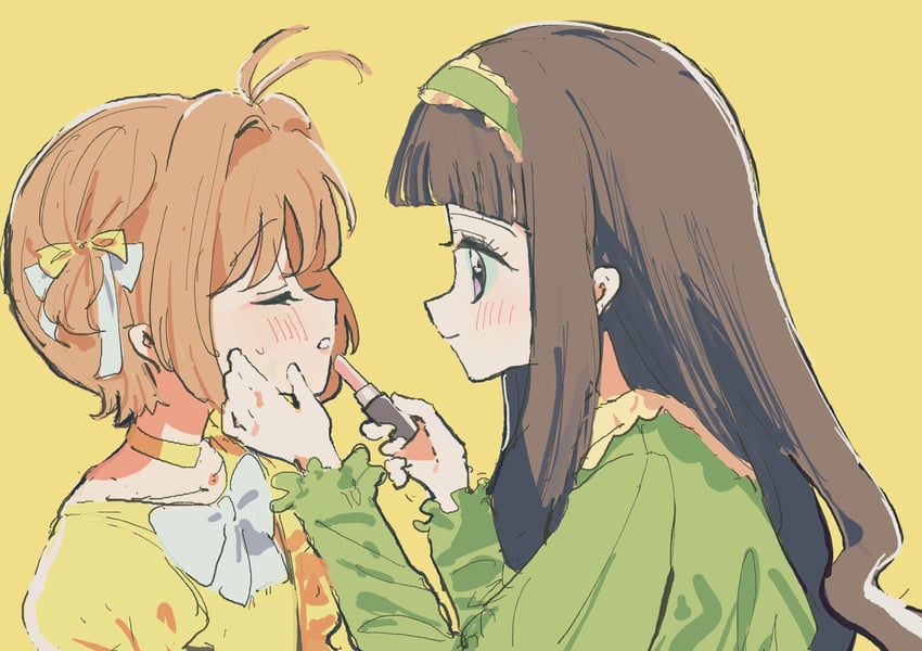 kinomoto sakura and daidouji tomoyo (cardcaptor sakura) drawn by okomeiro
