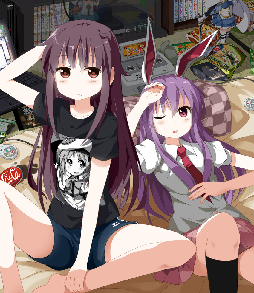 reisen udongein inaba, miki sayaka, reiuji utsuho, houraisan kaguya, noumi kudryavka, and 1 more (touhou and 3 more) drawn by ruu_(tksymkw)