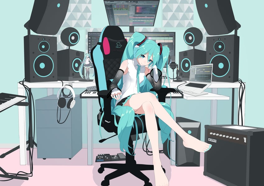 hatsune miku (vocaloid and 2 more) drawn by kinosuke_(pattaba)