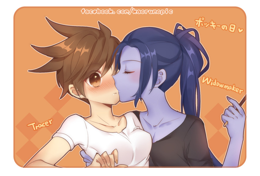 tracer and widowmaker (overwatch and 1 more) drawn by kaoruru_(sakuno2911)