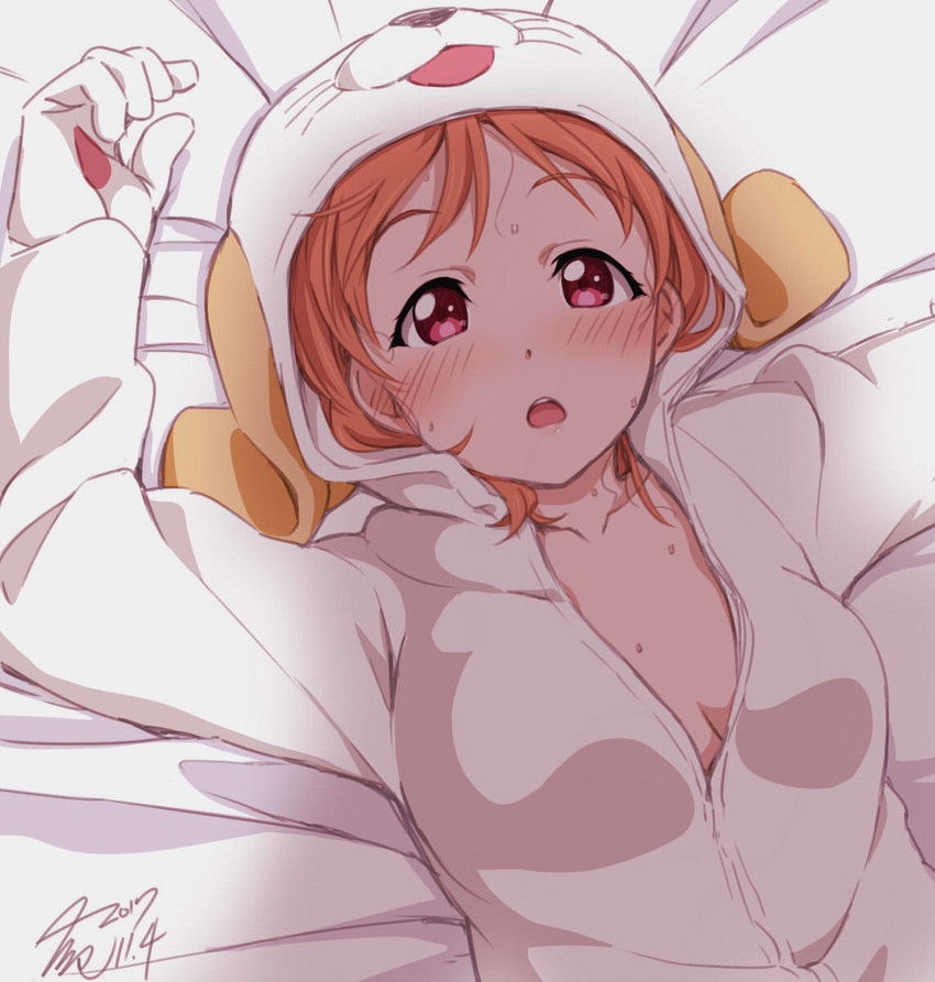takami chika and shiitake (love live! and 1 more) drawn by takeya_yuuki