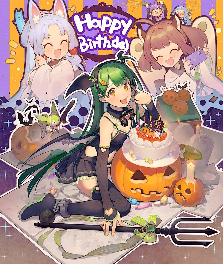 yuzuki yukari, touhoku kiritan, kotonoha aoi, zundamon, touhoku zunko, and 2 more (vocaloid and 2 more) drawn by shirinda_fureiru