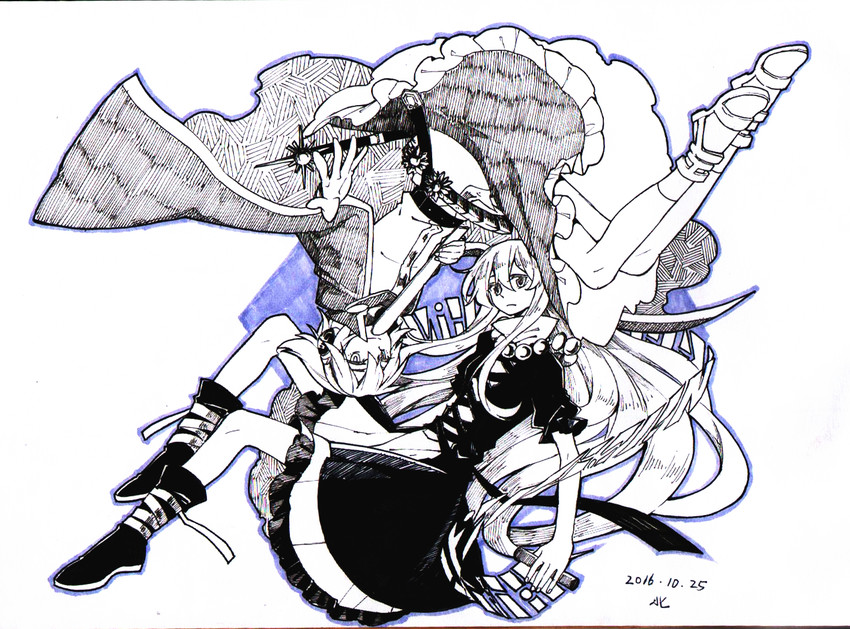 hijiri byakuren and toyosatomimi no miko (touhou) drawn by beichen_xiaobei