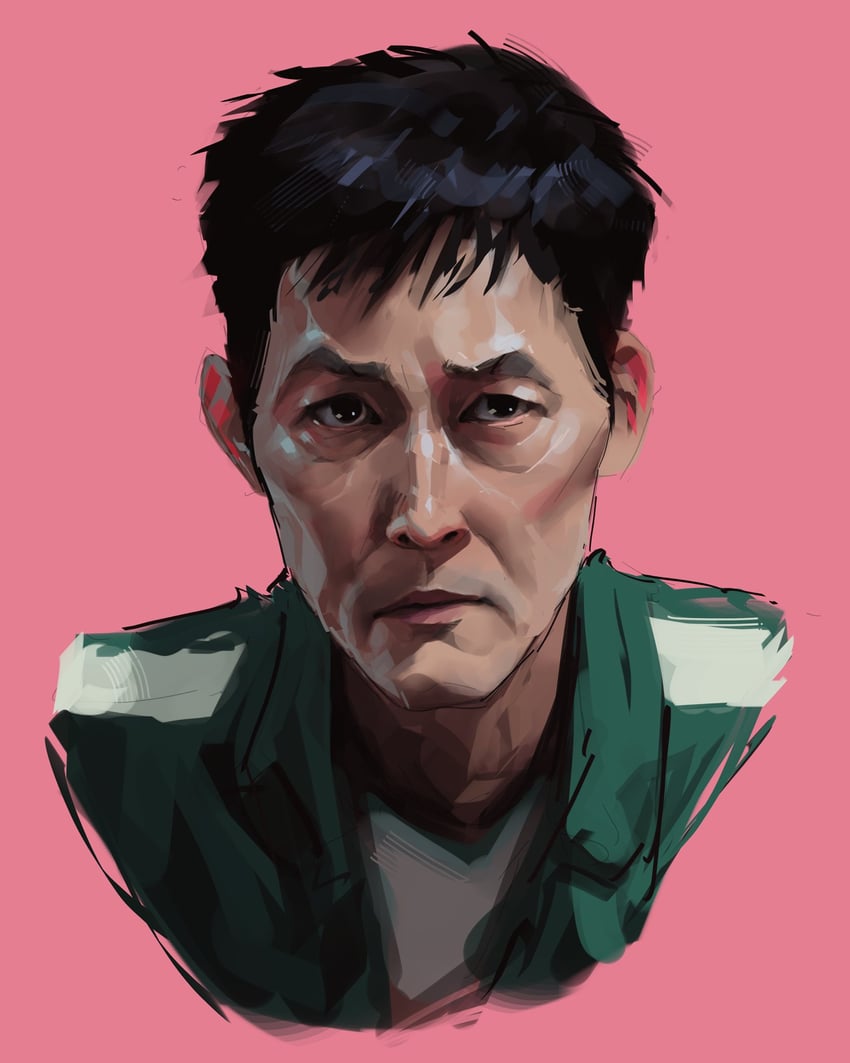 seong gi-hun and lee jung-jae (squid game) drawn by sam_yang