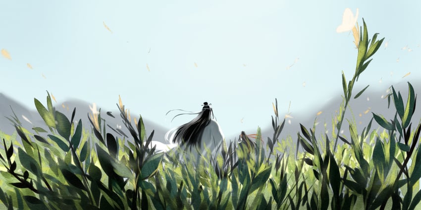 wei wuxian and lan wangji (modao zushi) drawn by xianduguaitan