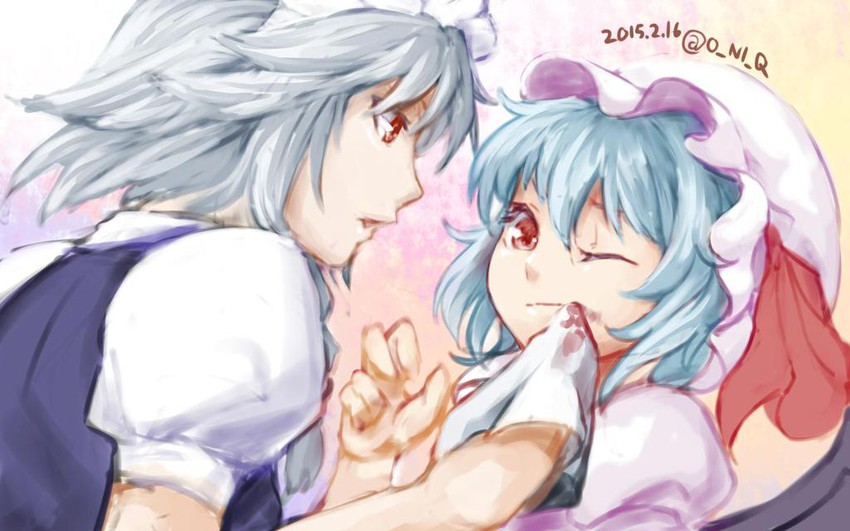 remilia scarlet and izayoi sakuya (touhou) drawn by oniku_(o_ni_q)
