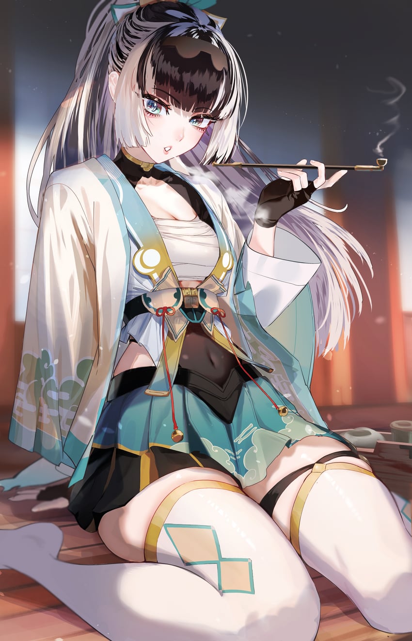 kazama iroha and juufuutei raden (hololive and 1 more) drawn by murechika