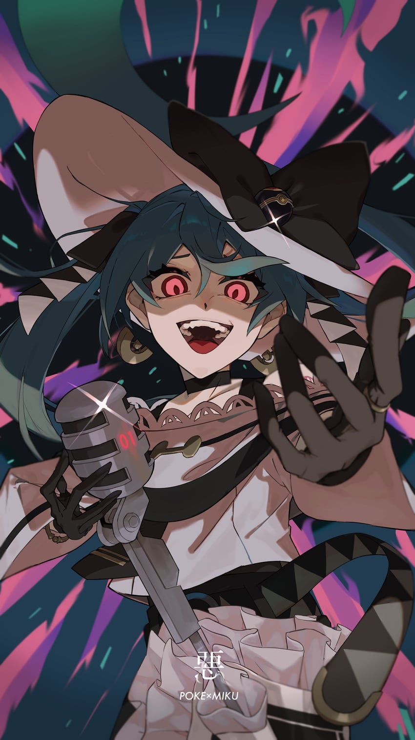 hatsune miku and dark miku (pokemon and 2 more) drawn by naka_333mi