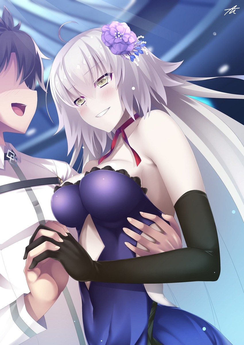 fujimaru ritsuka and jeanne d'arc alter (fate and 1 more) drawn by asakura_kukuri