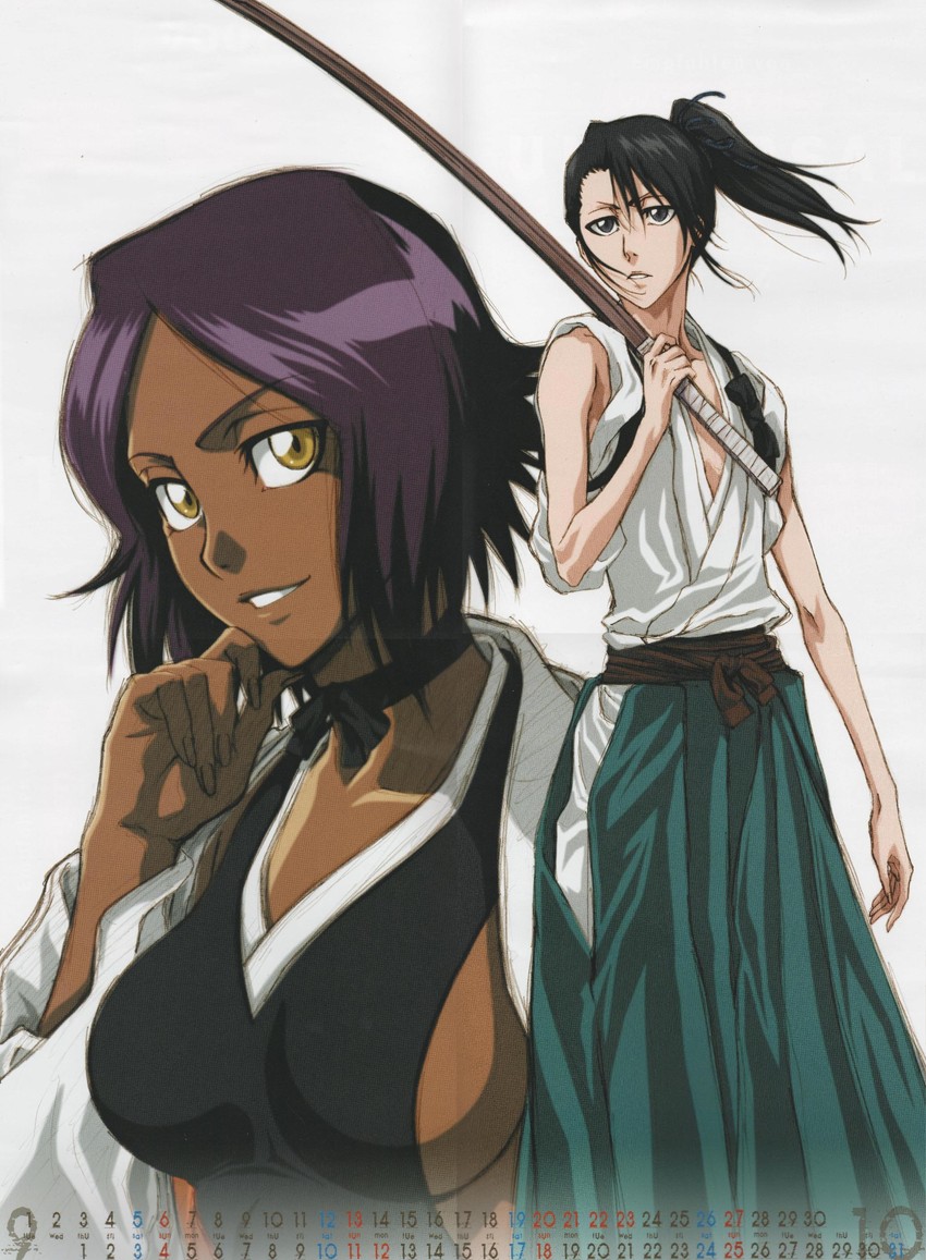 shihouin yoruichi and kuchiki byakuya (bleach and 1 more)