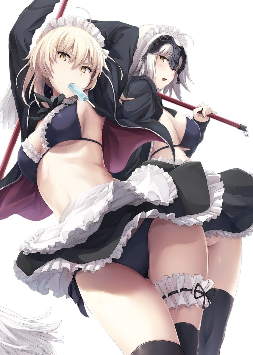 artoria pendragon, jeanne d'arc alter, and saber alter (fate and 1 more) drawn by akita_hika