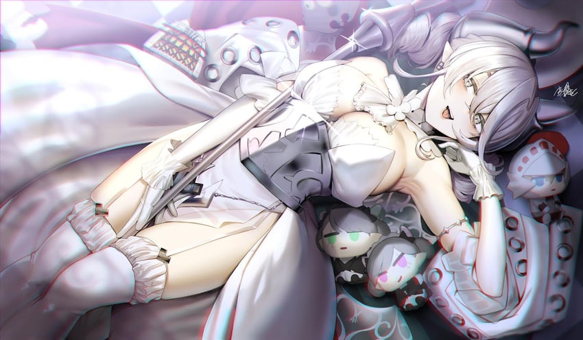 lovely labrynth of the silver castle, knight, arianna the labrynth servant, arianne the labrynth servant, and labrynth stovie torbie (yu-gi-oh!) drawn by akagi_asahito