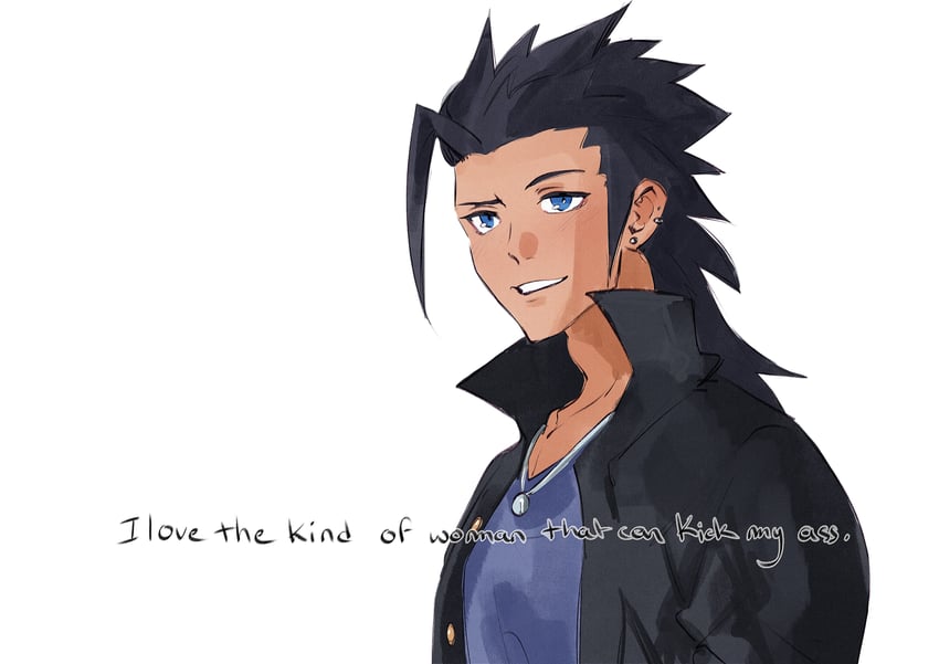 zack fair (final fantasy and 3 more) drawn by lumiaeria