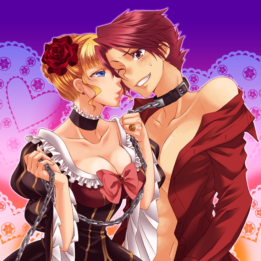 beatrice and ushiromiya battler (umineko no naku koro ni) drawn by kokutou_eiri