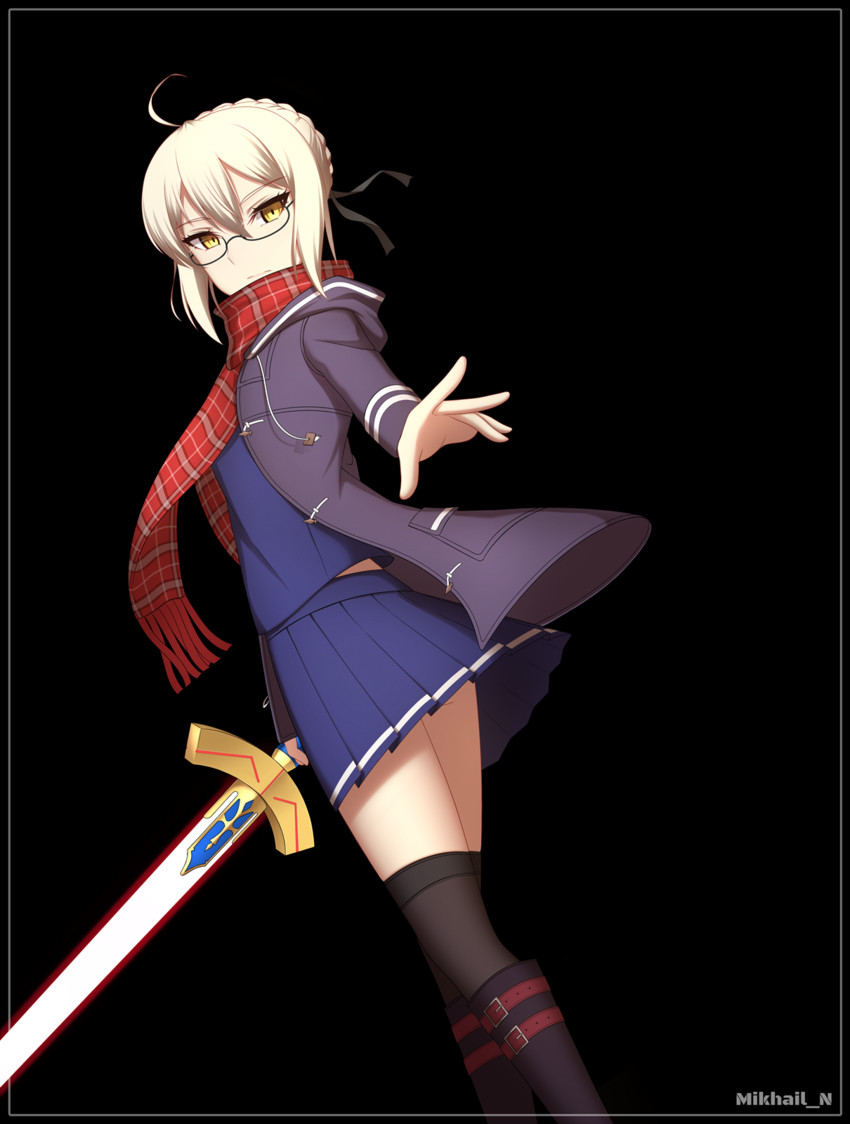 artoria pendragon and mysterious heroine x alter (fate and 2 more) drawn by mikhail_n762