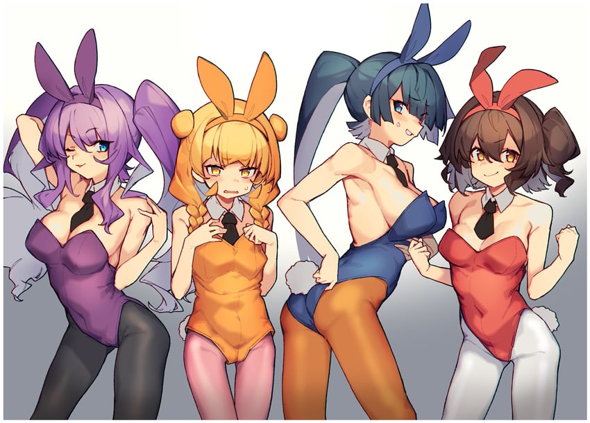 sonozaki akari, haruhina urara, yukishiro elly, and kakono hibiki (choukou and 1 more)