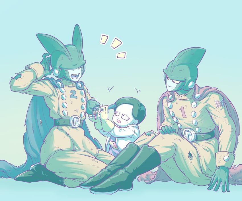 gamma 2, gamma 1, and dr. hedo (dragon ball and 2 more) drawn by koukyouji
