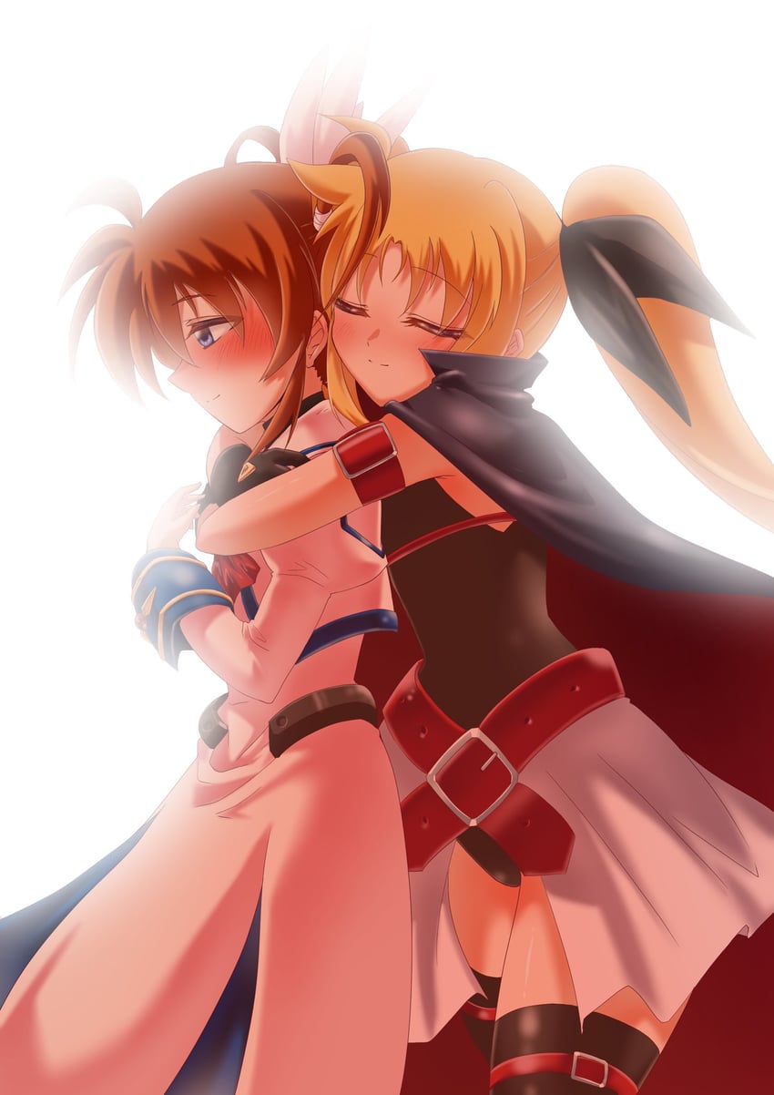 fate testarossa and takamachi nanoha (lyrical nanoha and 1 more) drawn by ryokasaka
